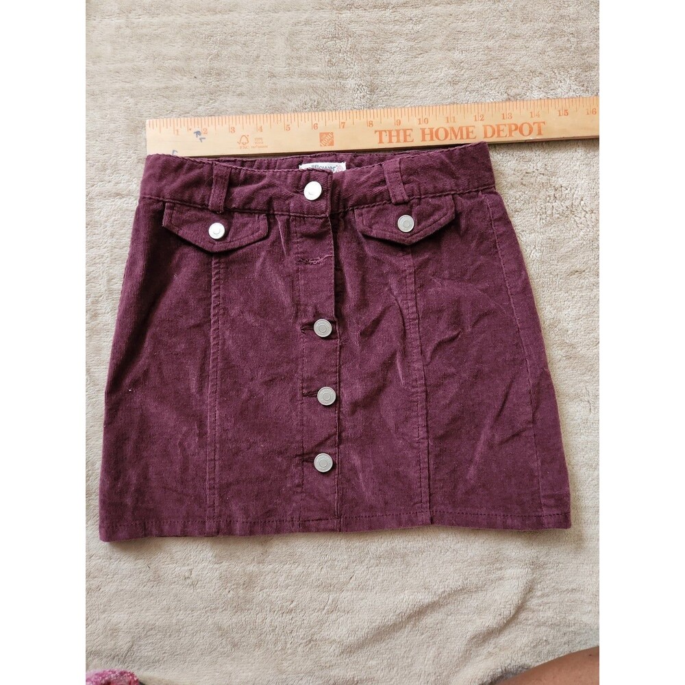 Kids Wallflower Maroon Corduroy Skirt Size 12